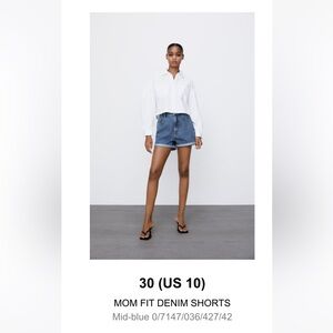 Zara mom shorts - denim mid blue
